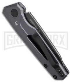 Kershaw Launch 11 Gray Aluminum Automatic Knife - Blackwash Plain -Deals Blade Master Store Kershaw Launch 11 Auto Gray Aluminum Blackwash BHQ 178232 jr side large