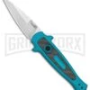 Kershaw Launch 12 Teal Aluminum Mini Stiletto Automatic Knife - Stonewash Plain