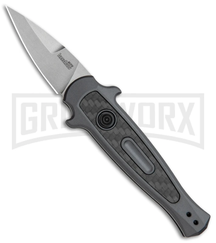 Kershaw Launch 12 CA Legal Black Automatic Knife - Stonewash Plain 1 Kershaw Launch 12 CA Legal Black Automatic Knife - Stonewash Plain