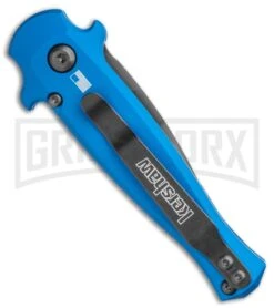 Kershaw Launch 12 CA Legal Blue Mini Stiletto Automatic Knife - Black Plain -Deals Blade Master Store Kershaw Launch 12 Mini Stiletto Automatic Knife Blue 2.5 Black 7130BLUBLK BHQ 117930 LS Side large