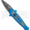 Kershaw Launch 12 CA Legal Blue Mini Stiletto Automatic Knife - Black Plain