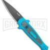 Kershaw Launch 12 Teal Aluminum Mini Stiletto Automatic Knife - Black Plain