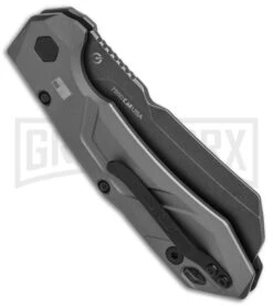 Kershaw Launch 14 Automatic Knife Cleaver Gray Aluminum - Black Stonewash Plain -Deals Blade Master Store Kershaw Launch 14 Auto Cleaver BlackWash 7850 BHQ 139777 jr side large