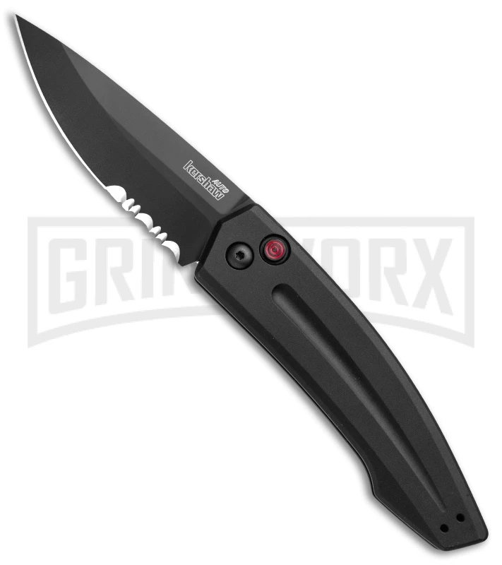 Kershaw Launch 2 Black Automatic Knife - Black Serr 1 Kershaw Launch 2 Black Automatic Knife - Black Serr