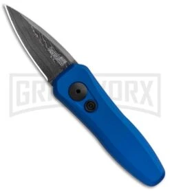 Kershaw Launch 4 Damascus Automatic Knife Blue CA Legal - Plain