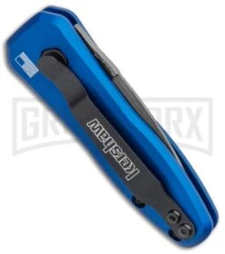 Kershaw Launch 4 Damascus Automatic Knife Blue CA Legal - Plain -Deals Blade Master Store Kershaw Launch 4 CA Legal Auto Blue Damascus 7500BLUDAM BHQ 91856 jr side large