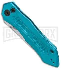 Kershaw Launch 6 Teal Automatic Knife - Stonewash Plain 6 Kershaw Launch 6 Teal Automatic Knife - Stonewash Plain -Deals Blade Master Store Kershaw Launch 6 Teal SW BHQ 89520 er spine large