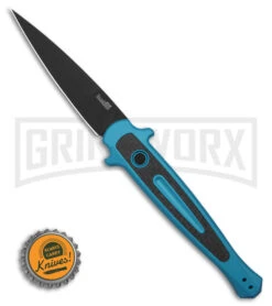 Kershaw Launch 8 Teal/CF Stiletto Automatic Knife - Black Plain 7 Kershaw Launch 8 Teal/CF Stiletto Automatic Knife - Black Plain -Deals Blade Master Store Kershaw Launch 8 stiletto AK Teal CF 3in Black BHQ 177022 td size large