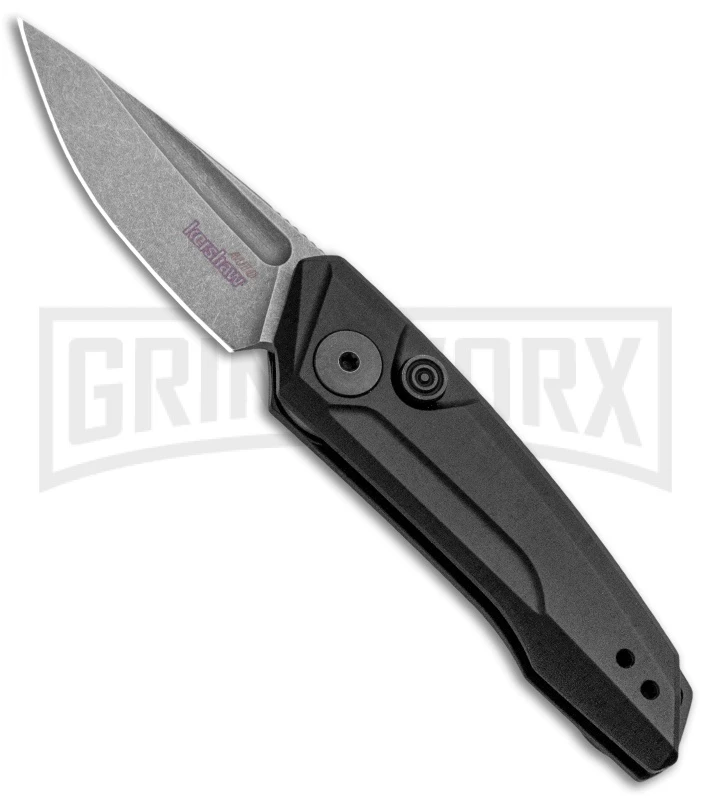 Kershaw Launch 9 Black Automatic Knife CA Legal - Stonewash Plain 1 Kershaw Launch 9 Black Automatic Knife CA Legal - Stonewash Plain