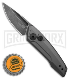 Kershaw Launch 9 Gray Aluminum Automatic Knife - Black SW Plain -Deals Blade Master Store Kershaw launch 9 AK Drop Point Gray Aluminum 2in BSW BHQ 177025 td size large