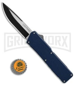 Lightning Blue D/A OTF Automatic Knife - Two-Tone Plain -Deals Blade Master Store Lightning Blue DA Two Tone Plain BP 30355 er bottlecap large