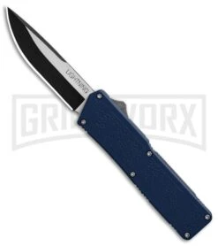 Lightning Blue D/A OTF Automatic Knife - Two-Tone Plain