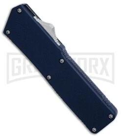Lightning Blue D/A OTF Automatic Knife - Two-Tone Plain -Deals Blade Master Store Lightning Blue DA Two Tone Plain BP 30355 er spine large