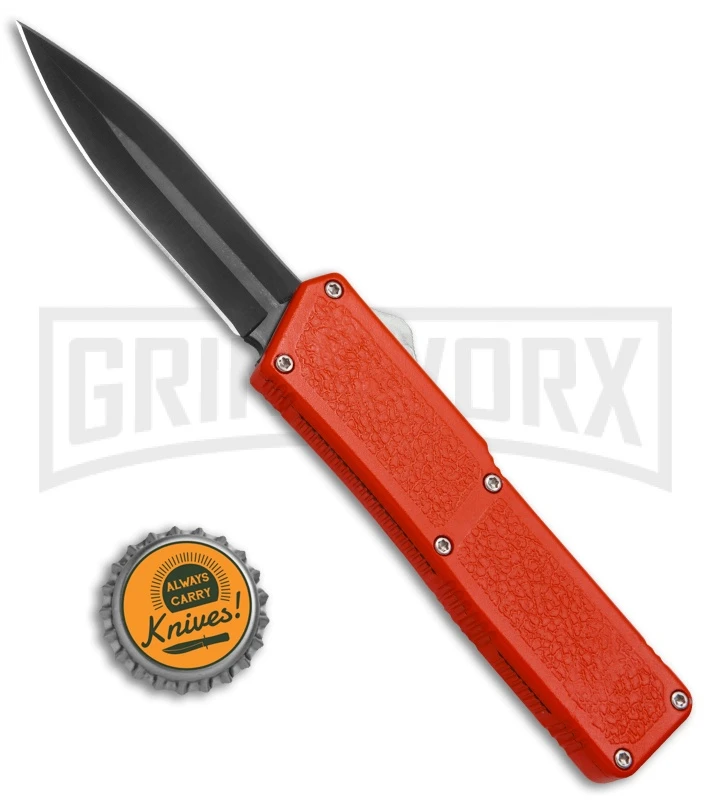 Lightning Red D/A OTF Automatic Knife - Dagger Black Plain 4 Lightning Red D/A OTF Automatic Knife - Dagger Black Plain - Image 4