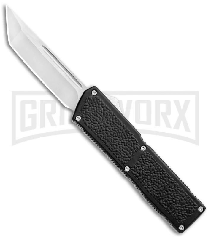 Lightning Elite Black D/A OTF Automatic Knife - Tanto Satin Plain 1 Lightning Elite Black D/A OTF Automatic Knife - Tanto Satin Plain