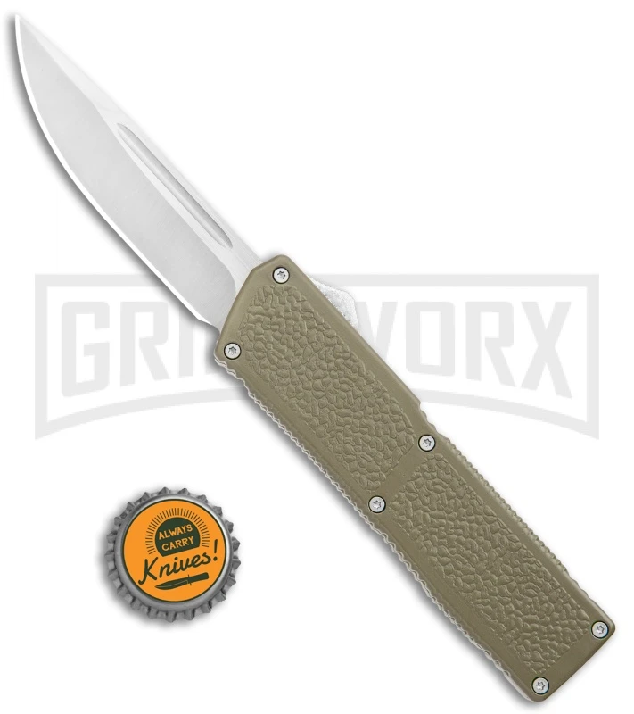 Lightning Elite Desert Tan D/A OTF Automatic Knife - Drop Point Satin Plain 4 Lightning Elite Desert Tan D/A OTF Automatic Knife - Drop Point Satin Plain - Image 4