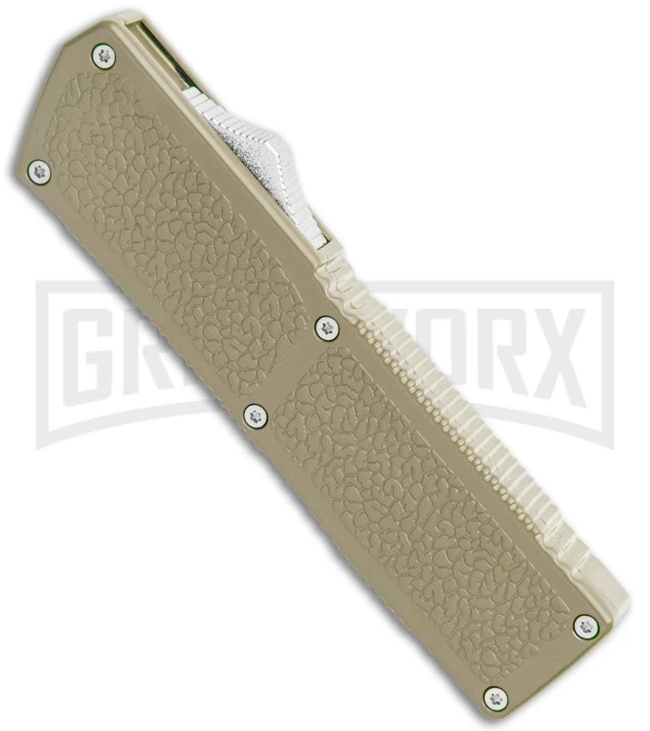 Lightning Elite Desert Tan D/A OTF Automatic Knife - Drop Point Satin Plain 2 Lightning Elite Desert Tan D/A OTF Automatic Knife - Drop Point Satin Plain - Image 2