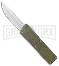 Lightning Elite OD Green D/A OTF Automatic Knife - Drop Point Satin Plain
