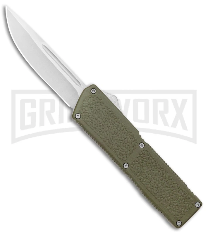 Lightning Elite OD Green D/A OTF Automatic Knife - Drop Point Satin Plain 1 Lightning Elite OD Green D/A OTF Automatic Knife - Drop Point Satin Plain