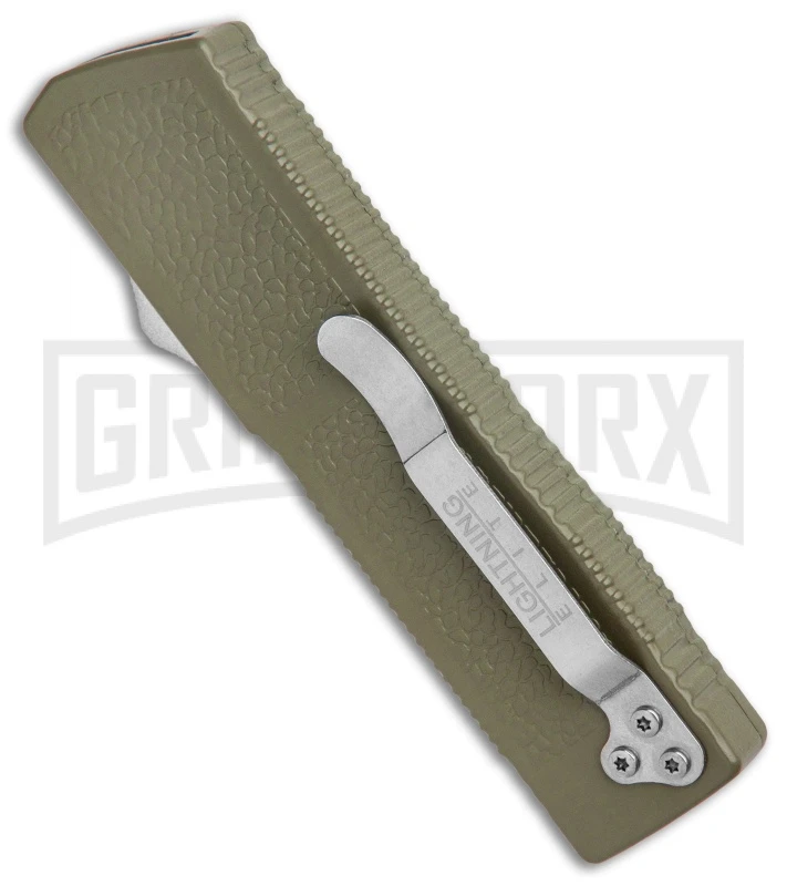 Lightning Elite OD Green D/A OTF Automatic Knife - Drop Point Satin Plain 3 Lightning Elite OD Green D/A OTF Automatic Knife - Drop Point Satin Plain - Image 3