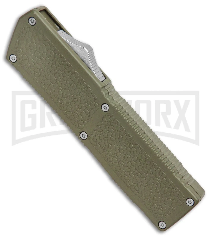 Lightning Elite OD Green D/A OTF Automatic Knife - Drop Point Satin Plain 2 Lightning Elite OD Green D/A OTF Automatic Knife - Drop Point Satin Plain - Image 2