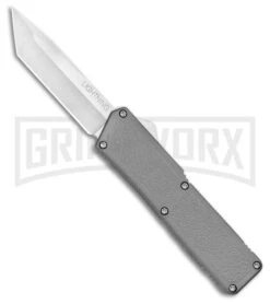 Lightning Gray D/A OTF Automatic Knife - Tanto Satin