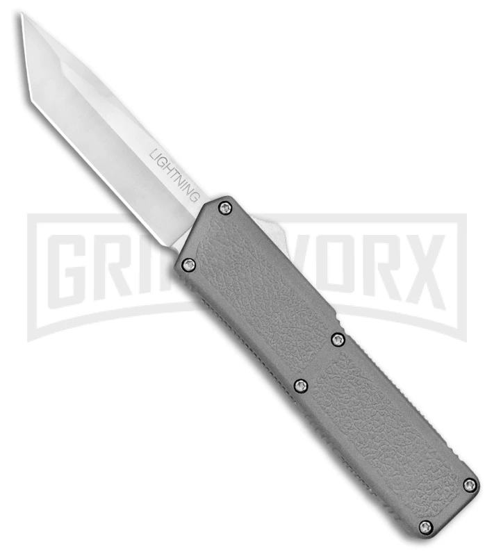 Lightning Gray D/A OTF Automatic Knife - Tanto Satin 1 Lightning Gray D/A OTF Automatic Knife - Tanto Satin