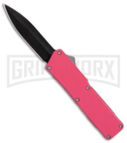 Lightning Pink D/A OTF Automatic Knife - Black Dagger
