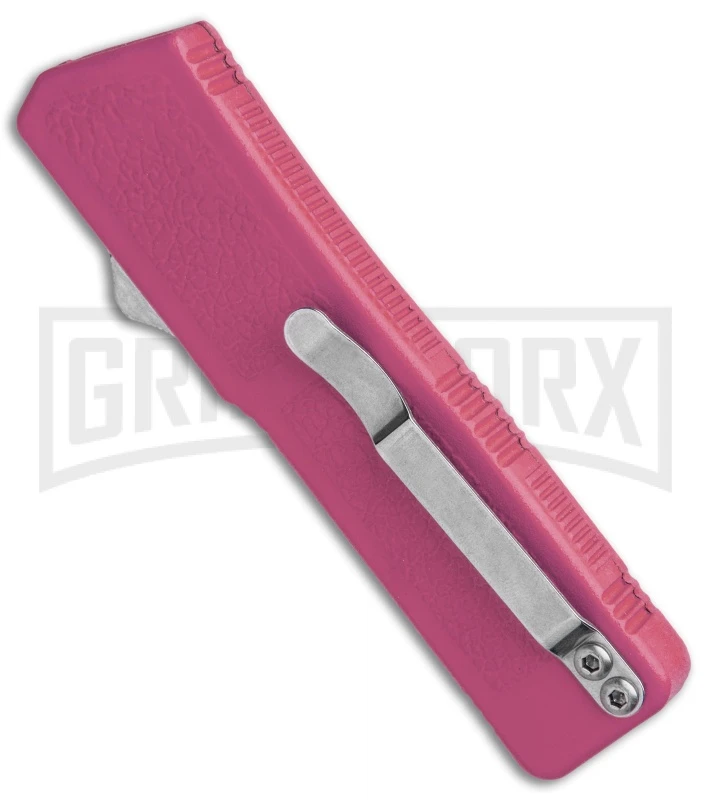 Lightning Pink D/A OTF Automatic Knife - Two-Tone Dagger Serrated 3 Lightning Pink D/A OTF Automatic Knife - Two-Tone Dagger Serrated - Image 3
