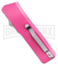 Lightning D/A OTF Automatic Knife Pink Tanto - Two Tone Plain 6 Lightning D/A OTF Automatic Knife Pink Tanto - Two Tone Plain -Deals Blade Master Store Lightning Pink DA OTF Automatic Knife Tanto Satin GX 41279 KC side large