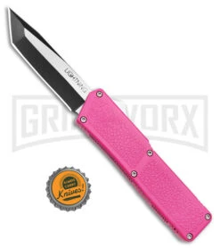 Lightning D/A OTF Automatic Knife Pink Tanto - Two Tone Plain 7 Lightning D/A OTF Automatic Knife Pink Tanto - Two Tone Plain -Deals Blade Master Store Lightning Pink DA OTF Automatic Knife Tanto Two tone GX 41282 KC bottlecap large