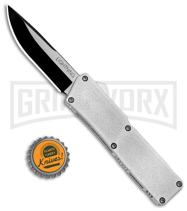 Lightning White D/A OTF Automatic Knife - Two-Tone Plain 4 Lightning White D/A OTF Automatic Knife - Two-Tone Plain - Image 4