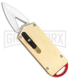 M3 Tactical Tech Rogue Brass/Orange D/A OTF Automatic Knife - Satin Plain