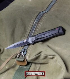 Smith & Wesson Spring Assisted Finger Actuator Tanto OTF Knife - Black Serr -Deals Blade Master Store MP OTF Spring Assisted Spear Point Knife Gray Black BHQ 80731 kp lifestyle web large 2