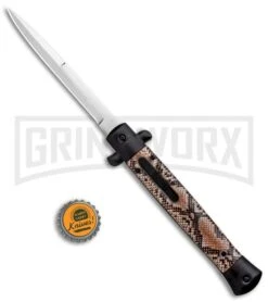 Mago 11" Diamondback Italian Bayonet OTF Automatic Knife - Black Bolsters -Deals Blade Master Store Mago 11in Diamondback Italian Bayo OTF Auto Black Satin GX 37088 jr bottlecap large