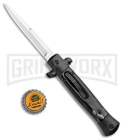 Mago 9" Black Marble Italian Stiletto OTF Automatic Knife - Satin Plain -Deals Blade Master Store Mago 9in Black Marble Italian Stiletto OTF Black Bolsters Bayo Satin GX 33929 jr bottlecap large