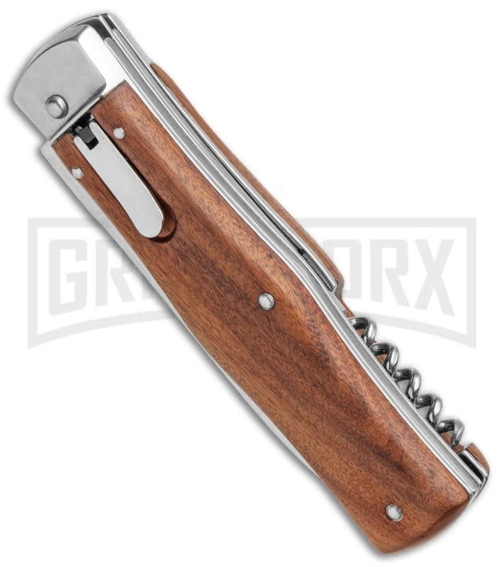 Mikov 241 Predator Wood Automatic Leverlock Knife Multi Tool -Pocket Clip 3 Mikov 241 Predator Wood Automatic Leverlock Knife Multi Tool -Pocket Clip - Image 3