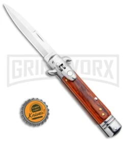 Milano 7.5" Lever Lock Automatic Knife Rosewood - Bayonet Satin -Deals Blade Master Store Milano 7.5 Lever Lock Automatic Knife Rosewood Bayonet Satin GX 33519 ns bottlecap large