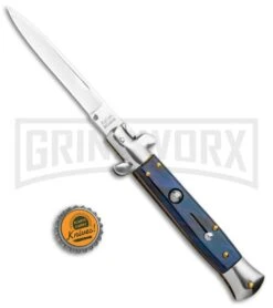 Milano Italian Style Stiletto Blue Automatic Knife - Bayonet -Deals Blade Master Store Milano Italian Style Blue Auto Bayo GBS 016BL GX 15721 jr bottlecap large