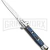 Milano Italian Style Stiletto Blue Automatic Knife - Bayonet