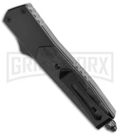 No Limit Knives Instigator Black OTF Automatic Knife - Two-Tone Drop Point Plain -Deals Blade Master Store No Limit Knives Instigator Black OTF Auto Modified TT GX 38879 jr side large