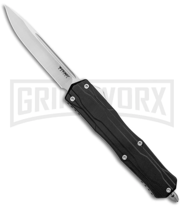 No Limit Knives Manis Black OTF Automatic Knife - Drop Point Satin Plain 1 No Limit Knives Manis Black OTF Automatic Knife - Drop Point Satin Plain