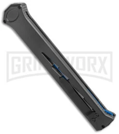Paragon Estiletto Black Bolt Automatic OTF Knife - Blue Tanto -Deals Blade Master Store Paragon Estiletto Tanto OTF Auto Black Lightning Bolt Blue Serr EST T LB B CBLU BHQ 103600 jr side large