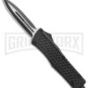 Rumble Black D/A OTF Automatic Knife Diamond Grid Pattern - Dagger, 2 Tone