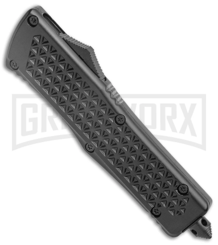 Rumble Black D/A OTF Automatic Knife Diamond Grid Pattern - Dagger, 2 Tone 2 Rumble Black D/A OTF Automatic Knife Diamond Grid Pattern - Dagger, 2 Tone - Image 2