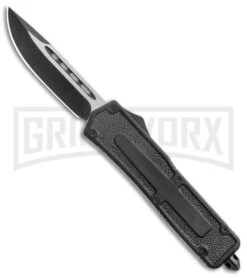 Rumble Heavy Duty Drop Point Black OTF Automatic Knife - Two Tone