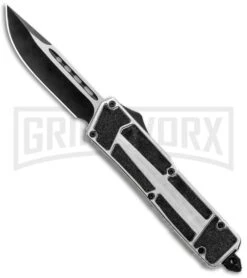 Rumble Silver D/A OTF Automatic Knife - S/E Drop Point Two Tone Plain