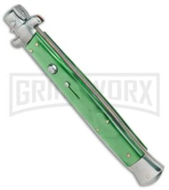 SKM 13" Italian Stiletto Green Pearlex Automatic Knife - Flat Grind -Deals Blade Master Store SKM 13in Italian Stiletto Green Pearlex flat grind BP 15856 er spine large