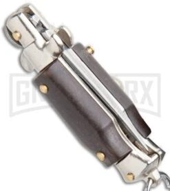 SKM 2.75" Italian Stilletto Keychain Brown Automatic Knife -Deals Blade Master Store SKM 2.75in Keychain Stiletto Auto Brown Satin Flat BHQ 51053 jr side large