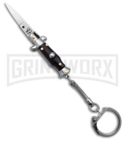 SKM 2.75" Italian Stilletto Keychain Black Automatic Knife